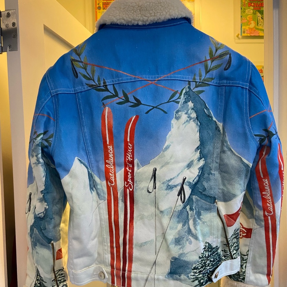 Casablanca Paris Piste Denim & Shearling Jacket, M - Picture 2 of 5